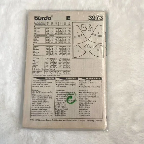 Burda Sewing Pattern - Picture 2 of 2